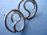 swoop- sterling silver button earrings